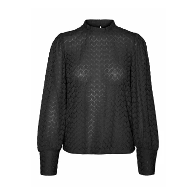Afbeelding van Vero Moda Vmbecca HIGH NECK JRS Blouse, Dames, Maat: XS, Black