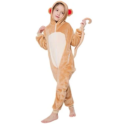 Afbeelding van corimori 1851 (verschillende modellen) rompertje voor kinderen, overall pyjama jongens en meisjes, Kigurumi Animal, Louis aap, maat 9 11 jaar, van de aap (lichtbruin), jaar (lengte 130 150 cm)