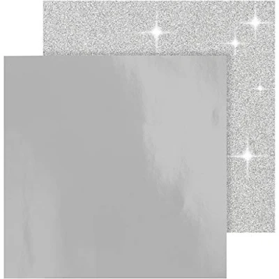 Afbeelding van Vivi Gade Dubbel Designpapier Glitter/lak Grijs 30,5cm 2 St