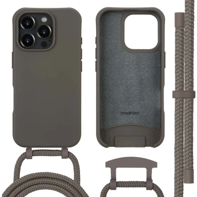Afbeelding van imoshion Hoesje Geschikt voor iPhone 16 Pro Max met koord Color Backcover afneembaar MagSafe bruin