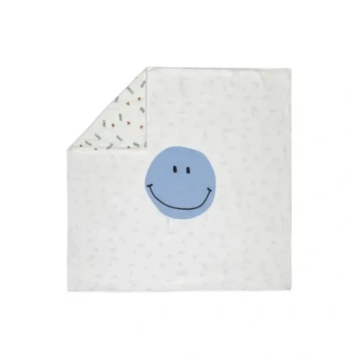 Afbeelding van Lassig Heavenly Soft Deken 100x100cm Happy Rascals Smile Blauw