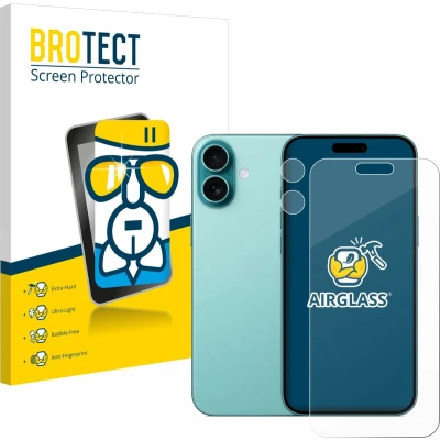 Afbeelding van BROTECT Screenprotector voor Apple iPhone 16 Plus (Voor+Camera) Folie Beschermfolie Beschermglas transparant