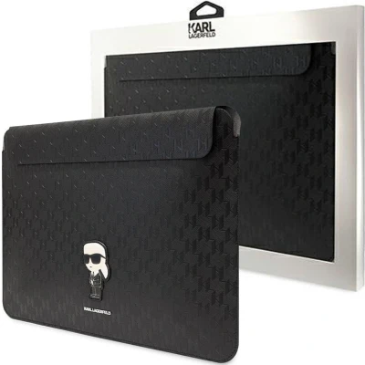 Afbeelding van Karl Lagerfeld hoes KLCS16SAKHPKK 16 koffer zwart Saffiano monogram Ikonik