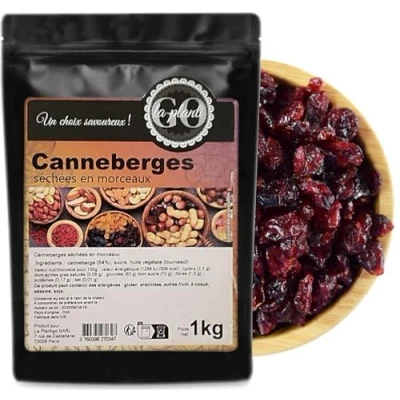 Image de Cranberries séchées en morceaux 1000 g LA PLANTIGO