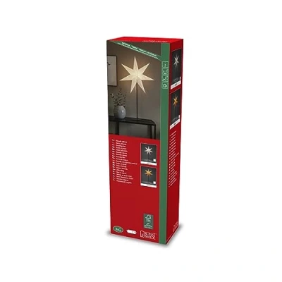 Afbeelding van Sfeerlamp papieren ster, 7 punten wit hoogte 80 cm