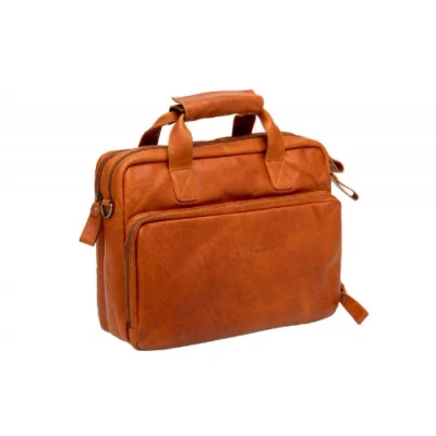 Afbeelding van New Looxs Cali Laptoptas Fietstas Leer 15 inch Laptopvak 17 liter Cognac