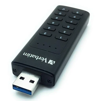 Afbeelding van Verbatim USB 3.2 Stick 128GB, Secure, Toetsenbord, AES 256 Bit Type A, 160MB/s, (W) 150MB/s, Retail