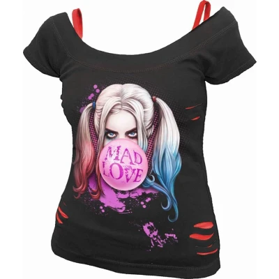 Afbeelding van Spiral Harley Quinn Top XXL MAD LOVE Zwart
