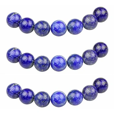 Afbeelding van MJDCB 45 stuks 8 mm rijgkralen, halfedelstenen, lapis lazuli, met gat, natuurlijke ronde kralen, losse kralen voor het maken van sieraden, armbanden, halskettingen