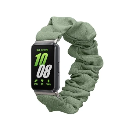 Afbeelding van kwmobile elastisch bandje voor smartwatch geschikt Samsung Galaxy Fit 3 Horlogebandje van katoen In groen