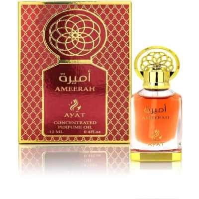 Afbeelding van Ayat Perfumes Geurolie 12 ml alcoholvrij parfumextract, hoogwaardige muskus, uniseks, oosters, Arabisch, oud, natuurlijk, barnsteen dubai parfum (Ameerahh)