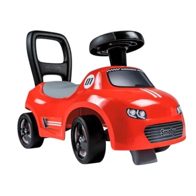 Afbeelding van Smoby Rode autodrager loopfunctie stuurwiel voor kinderen vanaf 10 maanden speelgoedkist 7600720541