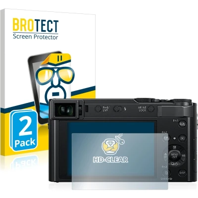 Afbeelding van BROTECT Screenprotector voor Panasonic Lumix DC TZ202 / TZ202D Folie Beschermfolie transparant (2 Stuks)