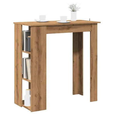 Afbeelding van vidaXL Bartafel met schap 102x50x103,5cm bewerkt hout artisanaal eiken