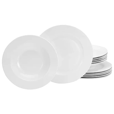 Afbeelding van CreaTable, 16623 Serie Fleur Royal 12 delig porseleinen tafelservies, vaatwasser en magnetronbestendig, hoogwaardige productie