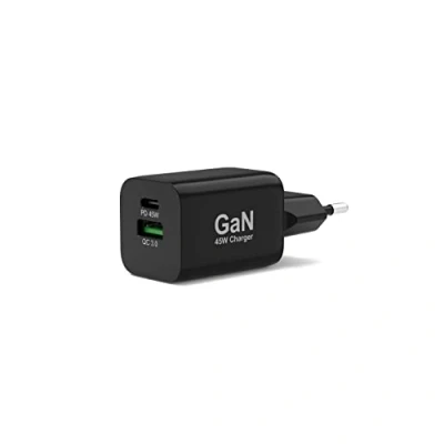 Afbeelding van Port Connect Smartphone/Telefoon Adapter Oplader EU USB C Gan 2 m kabel 45 W Zwart