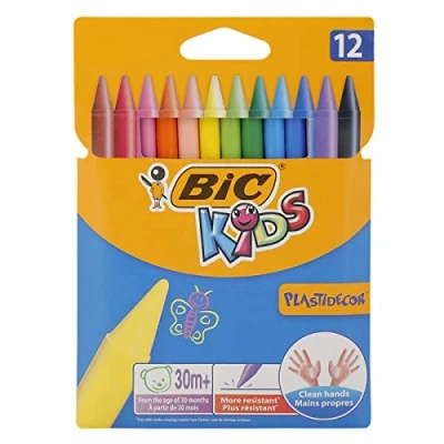 Afbeelding van Bic Kids Plastidecor Waskrijt, Etui Met 12 Stuks Waskrijt
