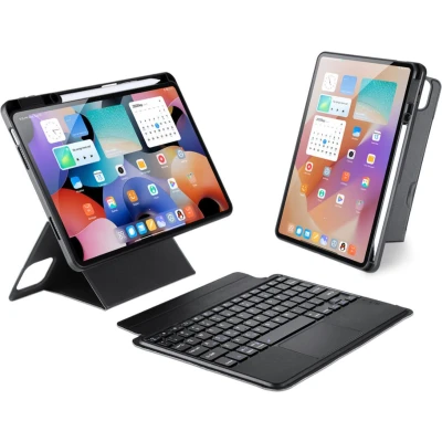 Afbeelding van Dux Ducis toetsenbord hoes geschikt voor Apple iPad Pro 13 (2024) Afneembaar QWERTY Tablet met touchpad Zwart