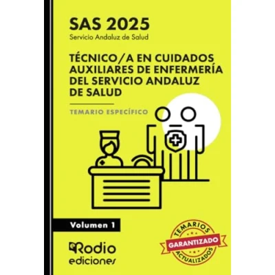 Afbeelding van Técnico/a en Cuidados Auxiliares de Enfermería del Servicio Andaluz Salud. Temario Específico.Volumen 1. SAS 2025