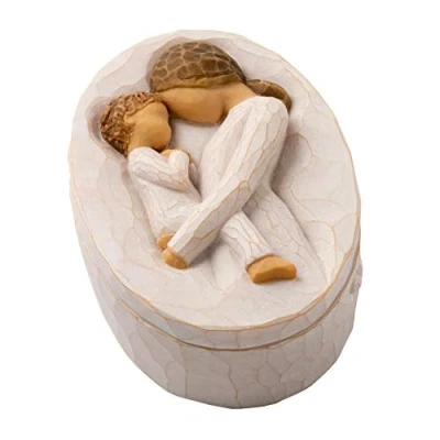 Afbeelding van Willow Tree Comfort, gesneden handgeschilderde bewaardoos