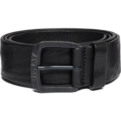 Afbeelding van REPLAY Leren Riem Vintage Leather Belt W90 Black Zwart