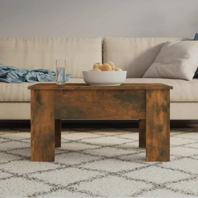 Afbeelding van Salontafel 79x49x41 cm bewerkt hout gerookt eikenkleurig