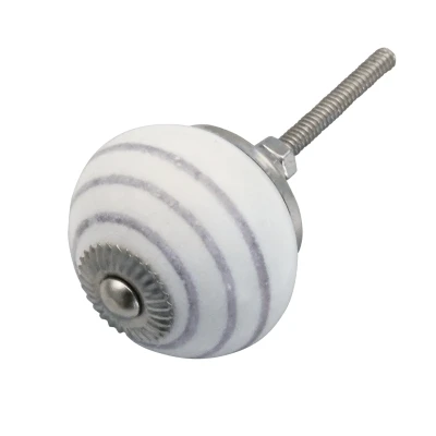 Afbeelding van Good in Style Meubelknop 40mm wit met paarse strepen