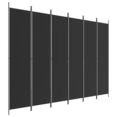 Image de vidaXL Cloison de séparation 6 panneaux Noir 300x220 cm Tissu350209