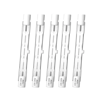 Afbeelding van CucuGo R7s 78 mm halogeenlamp, 150 W, verstelbaar, J78 type J, reflectorlamp, dubbele uiteinde, warmwit, 2800 K, super helder, 2100 lm, 360 graden, 240 V (5 stuks)