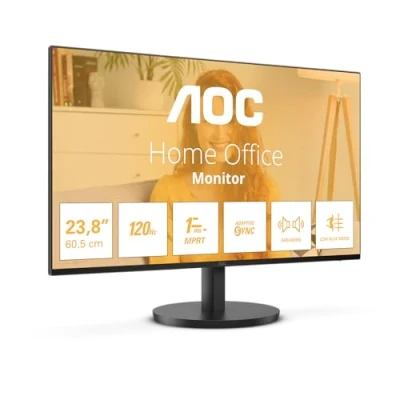 Afbeelding van AOC 24B3QA2 24 inch Full HD monitor, 120 Hz, adaptieve synchronisatie, luidspreker (1920 x 1080, 1 D sub, HDMI 1.4, DisplayPort 1.2) zwart