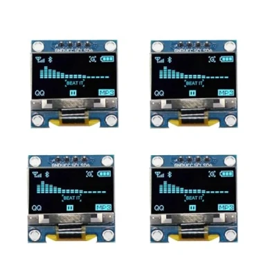 Afbeelding van 4 stuks 0,96 inch OLED display, blauwe tekens, I2C displaymodule 128 x 64 pixels I2C, compatibel met Arduino Raspberry Pi
