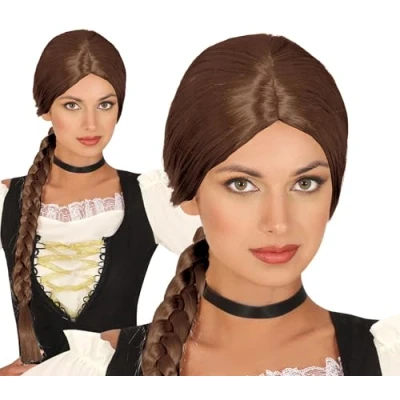 Afbeelding van Fiestas Guirca pruik Bruin staart Carnaval accessoires Pruiken