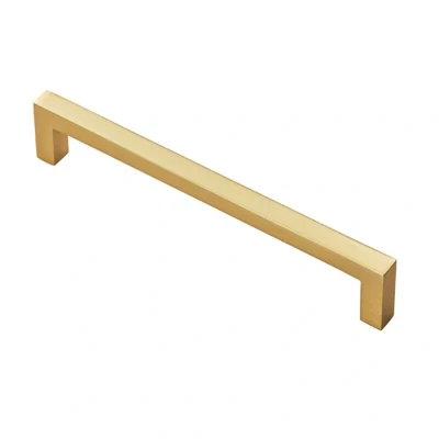 Afbeelding van Fingertip Designs Handgreep Block 160mm satijn messing metaal