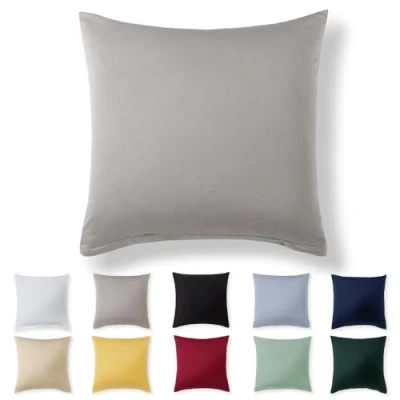 Afbeelding van Alreya Taie d&#039;oreiller de 80 x cm Gris clair 100 % jersey coton Housse coussin En Super douce Avec fermeture éclair