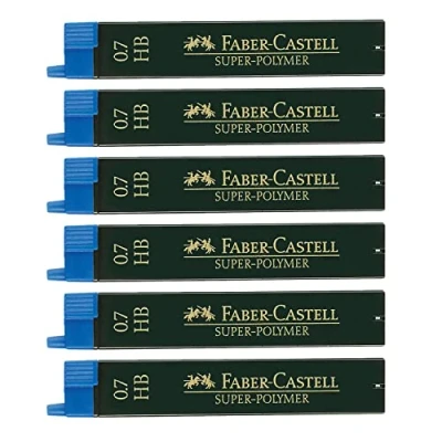 Image de Faber Castell 205039 Lot de 6 mines ultra polymère, avec 12 0,7 mm, dureté HB