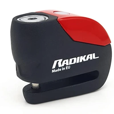 Afbeelding van Radikal RK9 Anti diefstal hangslot Motorfiets schijfalarm 120 Db Universele led waarschuwing, rood, 6 mm