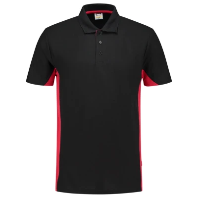 Afbeelding van Tricorp 202004 Poloshirt Bicolor Zwart/Rood