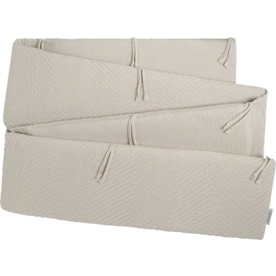 Afbeelding van Baby&#039;s Only Boxbumper Grace Boxomrander met visgraatmotief Parkomranding Warm Linen 330x28 cm