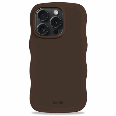 Afbeelding van Holdit Hoesje Geschikt voor iPhone 14 Pro Max Wavy Case bruin