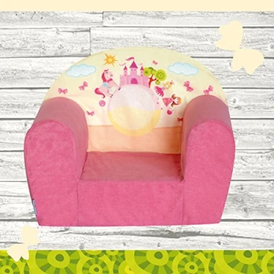 Afbeelding van FORTISLINE Kinderstoel Afneembare hoes Zacht schuim Castle roze Mini fauteuil van schuimstof Voor kinderkamer