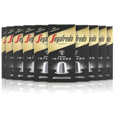 Afbeelding van Segafredo Zanetti 100 aluminium capsules, compatibel met Nespresso, Intenso, volle en aanhoudende smaak (10 verpakkingen van 10 capsules) geschikt voor Nespresso Original machines