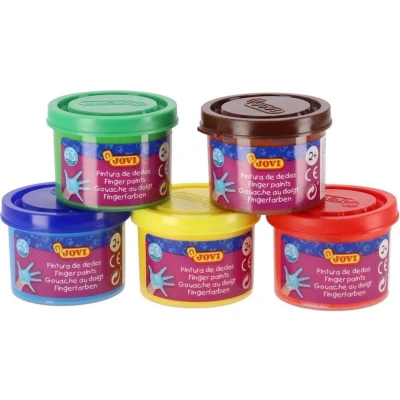 Afbeelding van Vingerverf Jovi 35ml assorti set à 5 potjes