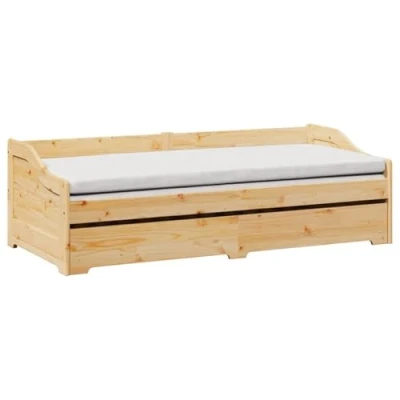 Afbeelding van vidaXL Slaapbank met onderschuifbed zonder matras IRUN 90x200 cm
