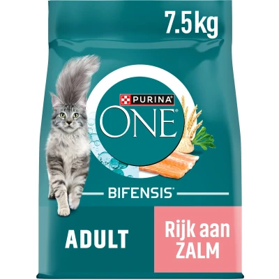 Afbeelding van Purina ONE Adult Kattenvoer Droogvoer Zalm &amp; Volkoren Granen 7,5 kg