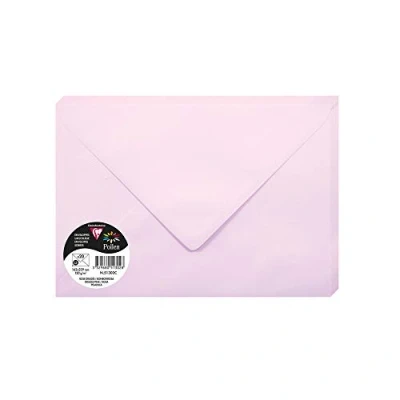 Afbeelding van Clairefontaine 51302C verpakking met 20 enveloppen, formaat C5 (16,2 x 22,9 cm) 120 g/m² kleur: Dragée Rose uitnodiging en briefwisseling premium papier glad