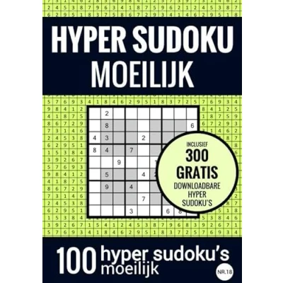 Afbeelding van SUDOKU Moeilijk: HYPER nr. 18 Puzzelboek met 100 Moeilijke Puzzels voor Volwassenen en Ouderen