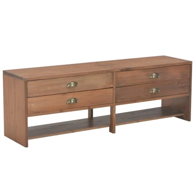 Afbeelding van Tv meubel met 4 lades 120x30x40 cm massief vurenhout