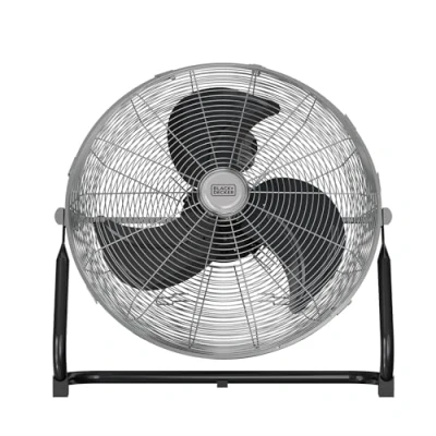 Afbeelding van Black+Decker Vloerventilator 120 W 3 snelheden diameter 45 cm metalen bladen verstelbare helling antislip basis draaggreep afneembaar rooster kabelorganizer