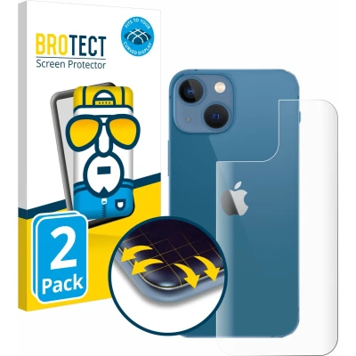 Afbeelding van BROTECT Screenprotector voor Apple iPhone 13 mini (Achterkant) Folie Beschermfolie transparant volledig dekking (2 Stuks)