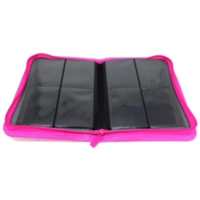 Afbeelding van Docsmagic.de Premium Pro Player 4 Pocket Zip Album Pink 160 kaartbinder MTG PKM YGO ritssluiting roze